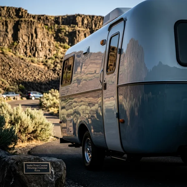 RV gel coat restoration at Snake River